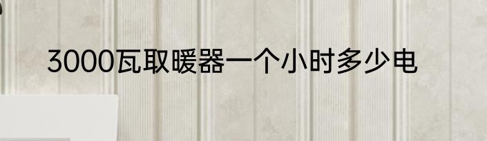 3000瓦取暖器一个小时多少电