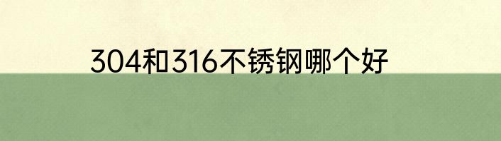 304和316不锈钢哪个好