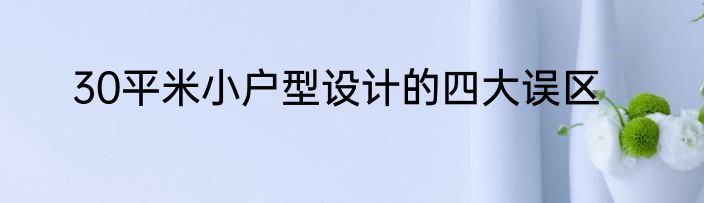 30平米小户型设计的四大误区