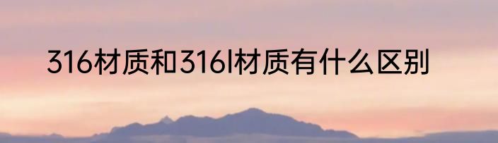 316材质和316l材质有什么区别