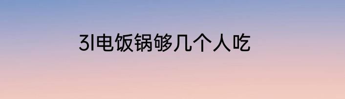 3l电饭锅够几个人吃