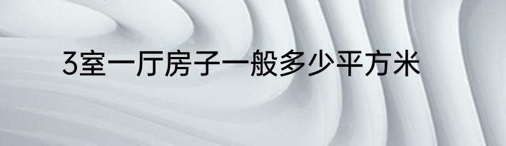 3室一厅房子一般多少平方米
