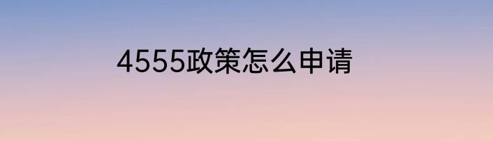 4555政策怎么申请