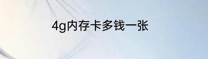 4g内存卡多钱一张