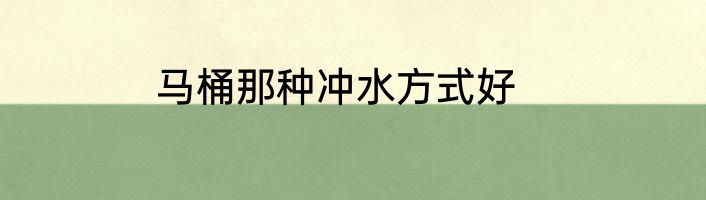 马桶那种冲水方式好