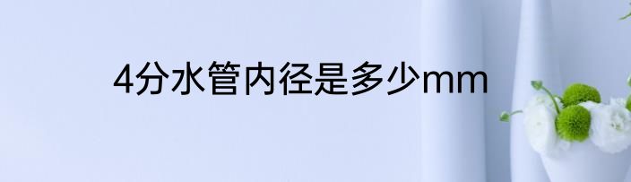 4分水管内径是多少mm