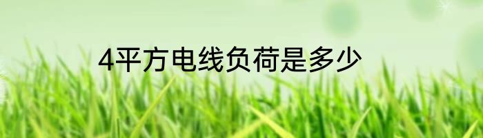 4平方电线负荷是多少