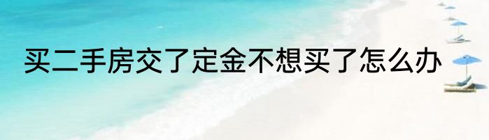 买二手房交了定金不想买了怎么办