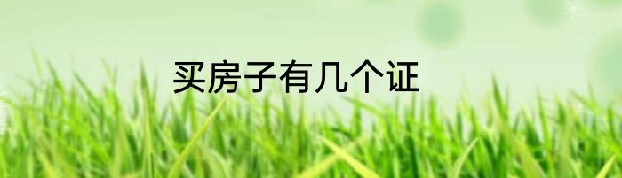 买房子有几个证