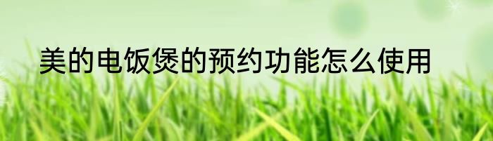 美的电饭煲的预约功能怎么使用