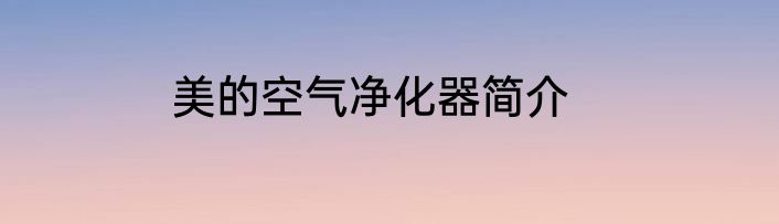 美的空气净化器简介