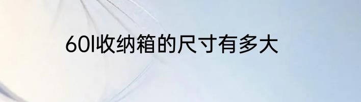 60l收纳箱的尺寸有多大