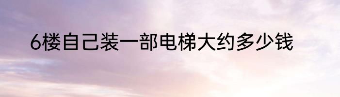 6楼自己装一部电梯大约多少钱