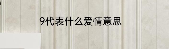 9代表什么爱情意思