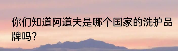你们知道阿道夫是哪个国家的洗护品牌吗？