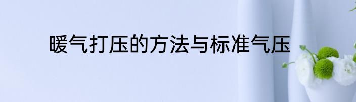 暖气打压的方法与标准气压
