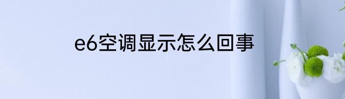 e6空调显示怎么回事