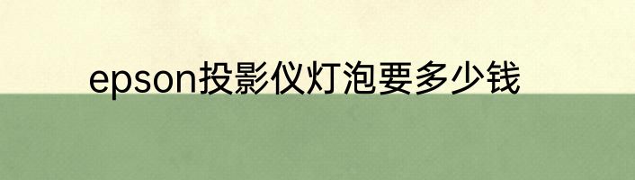 epson投影仪灯泡要多少钱
