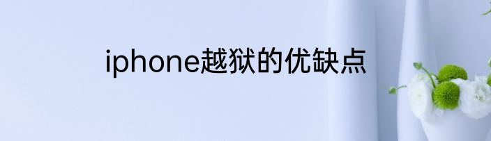 iphone越狱的优缺点