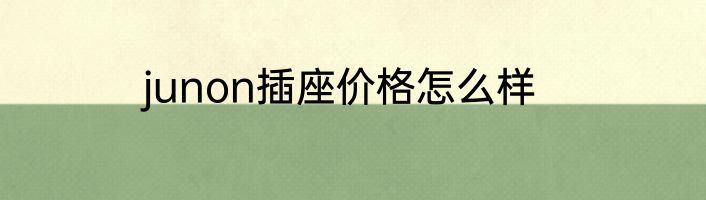 junon插座价格怎么样