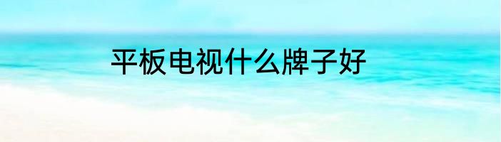 平板电视什么牌子好