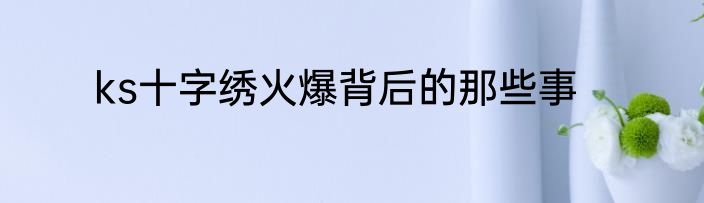 ks十字绣火爆背后的那些事