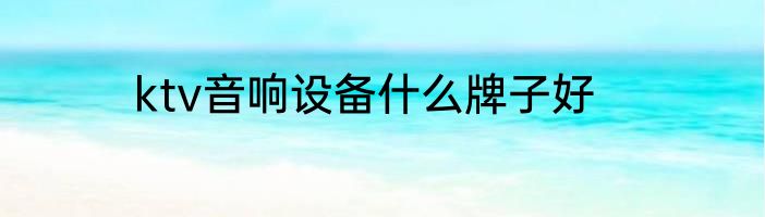 ktv音响设备什么牌子好