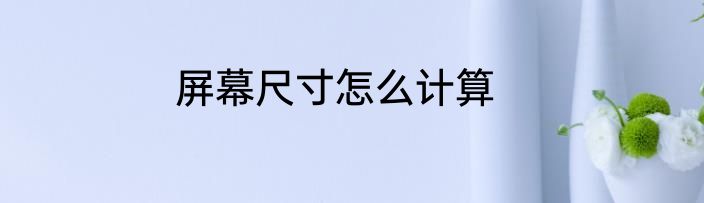 屏幕尺寸怎么计算