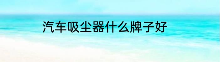 汽车吸尘器什么牌子好