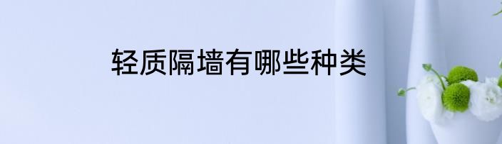 轻质隔墙有哪些种类