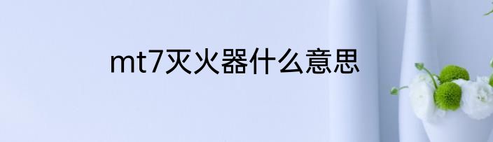 mt7灭火器什么意思