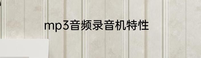 mp3音频录音机特性