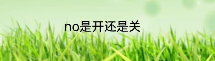 no是开还是关
