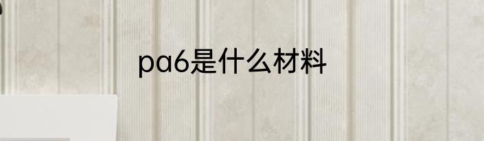 pa6是什么材料