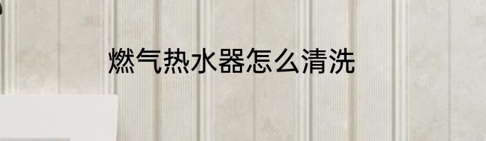 燃气热水器怎么清洗