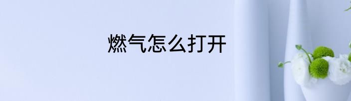 燃气怎么打开