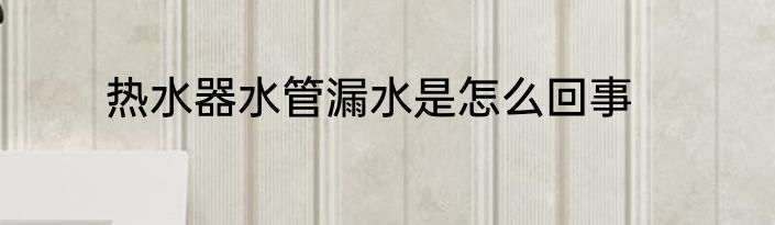 热水器水管漏水是怎么回事