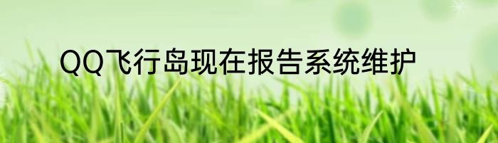 QQ飞行岛现在报告系统维护