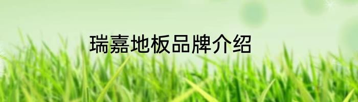 瑞嘉地板品牌介绍