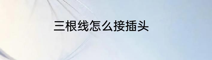 三根线怎么接插头