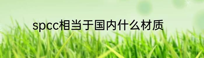 spcc相当于国内什么材质