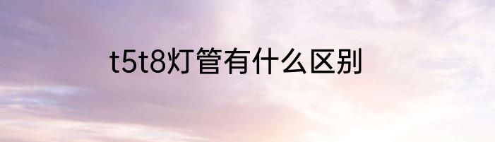 t5t8灯管有什么区别