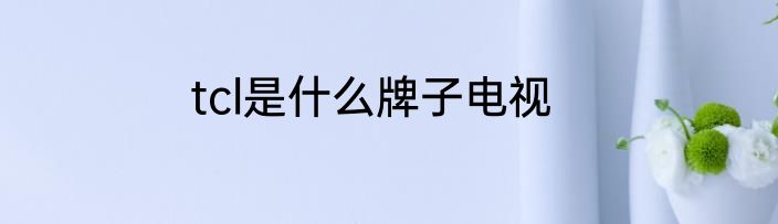 tcl是什么牌子电视