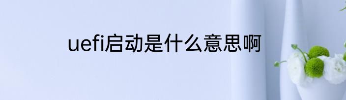 uefi启动是什么意思啊