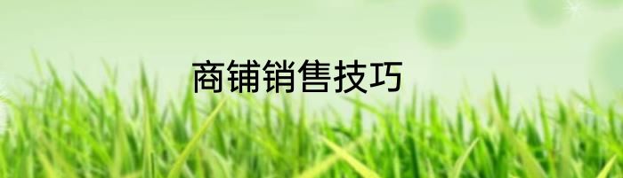 商铺销售技巧