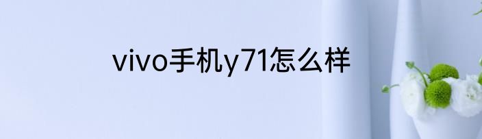 vivo手机y71怎么样