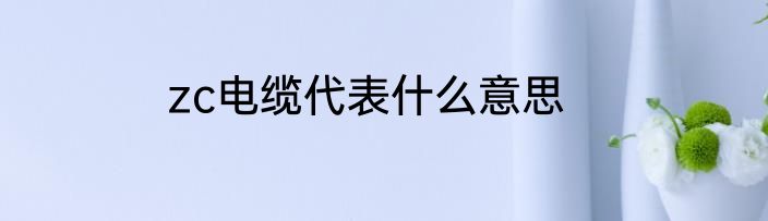zc电缆代表什么意思