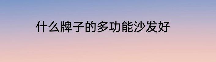 什么牌子的多功能沙发好