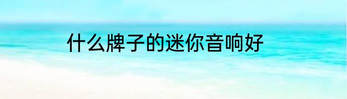什么牌子的迷你音响好