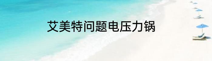 艾美特问题电压力锅